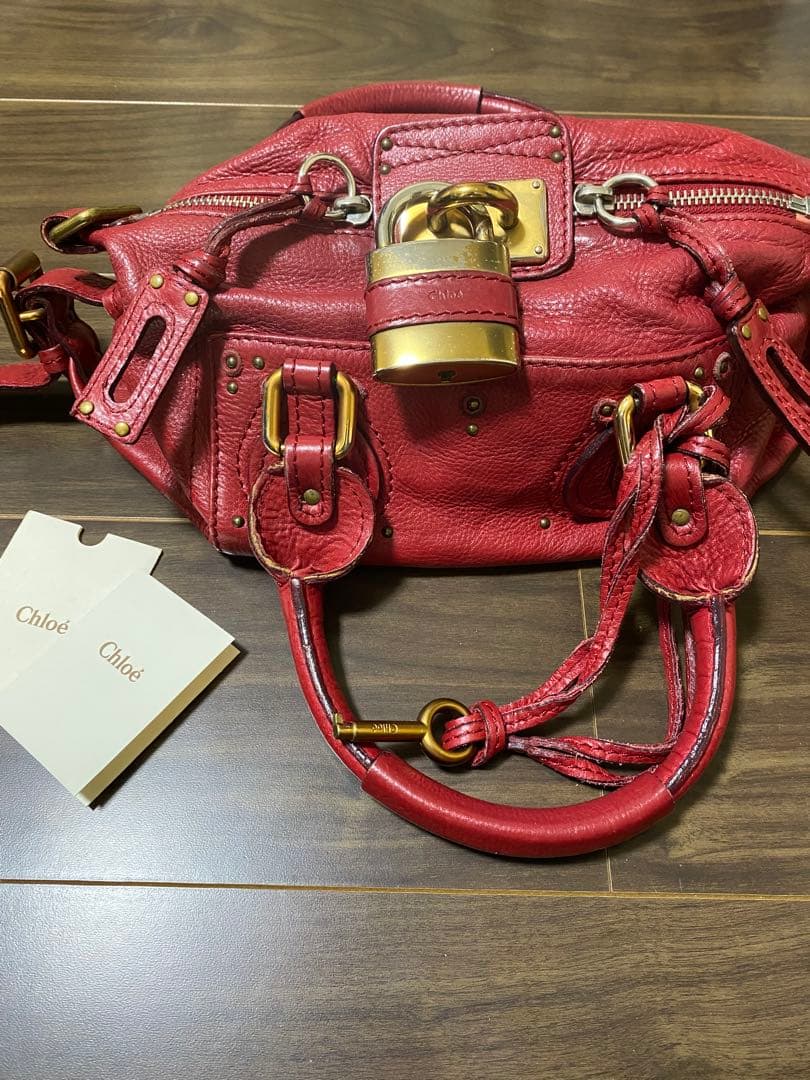Chloe クロエ パディントン ボルドー レザー ショルダー 希少