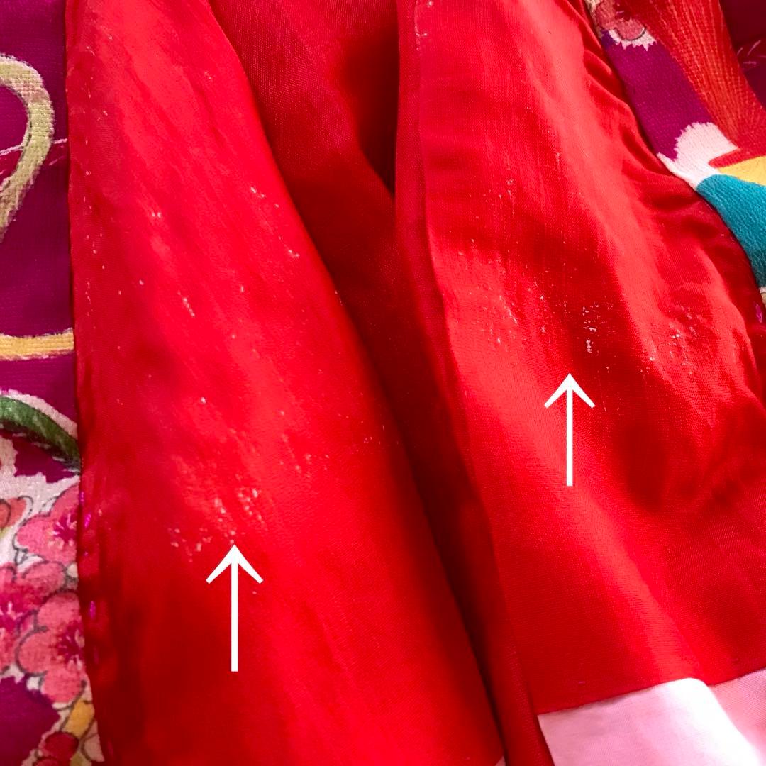 正絹 アンティーク着物 女の子 七五三 ◇檜扇 花車 古典柄