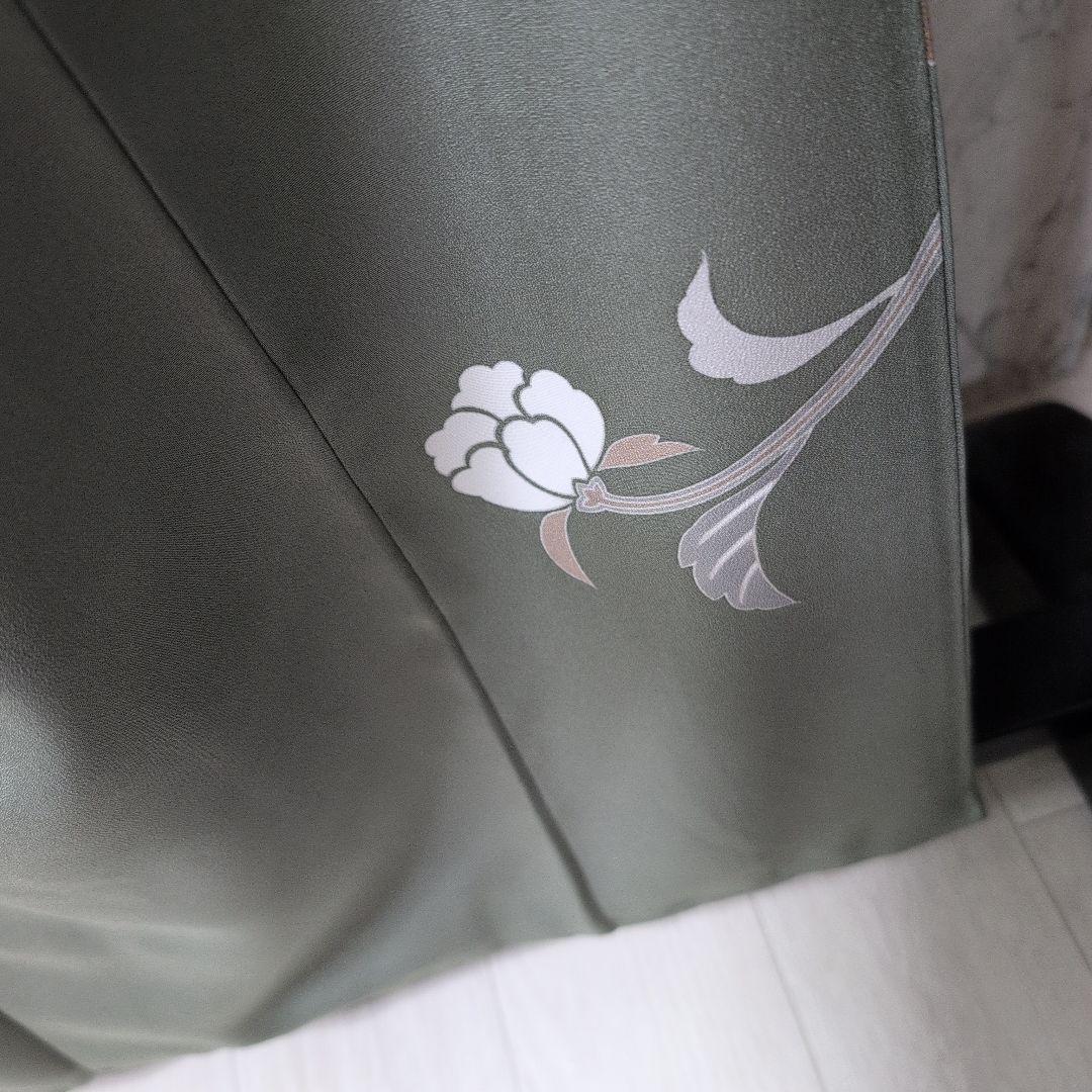 正絹色留袖 金駒金箔 落款 一つ紋