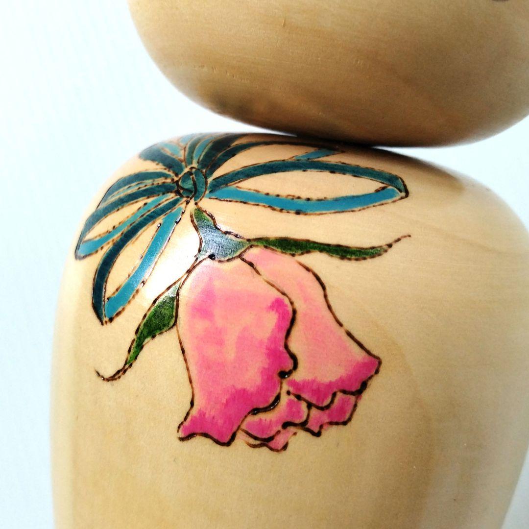 こけし 創作こけし 大内裕子工人 近代こけし 薔薇 工芸品 大き目 31