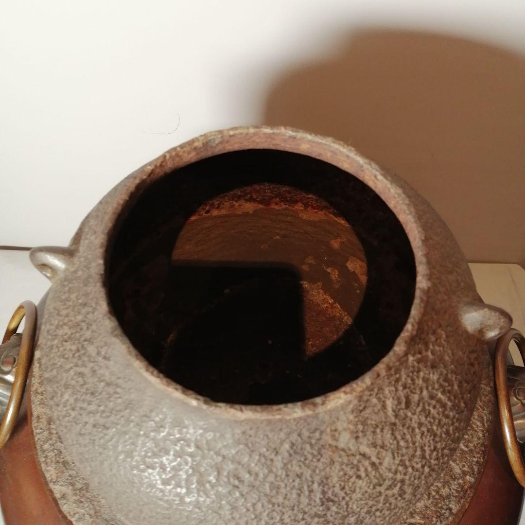 茶道具】 唐銅風炉釜 名越弥五郎作 釜265