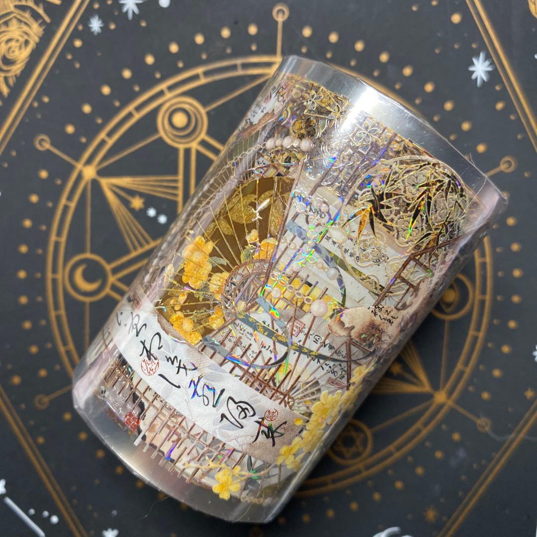 Q】海外 10m巻 貝殻光マスキングテープ 動物系/装飾系/お花系/古風系