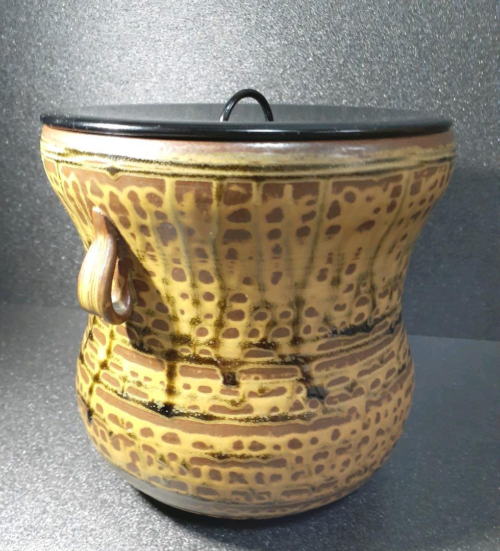 瀬戸焼　佐平窯　佐平造　古瀬戸　双耳　一重口　水指　共箱　茶道具　茶器　未使用品