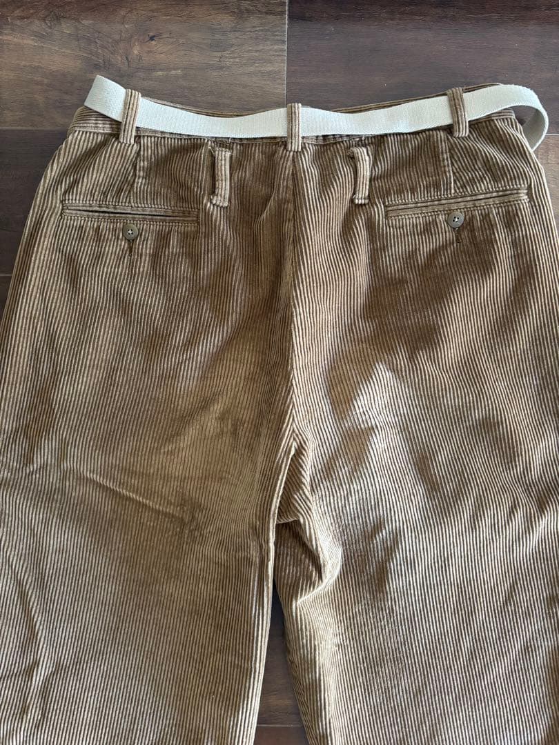 メゾンエウレカ ブラウン コーデュロイ ワイドパンツ