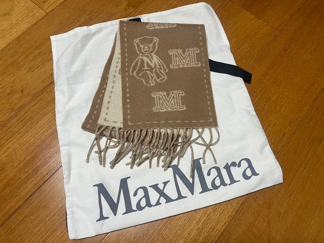 保存袋付き】マックスマーラ MaxMara マフラー ベア カシミヤ ベージュ