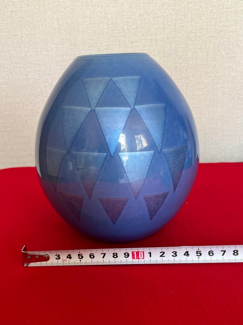 人間国宝内定 中田一於 淡青釉裏銀彩 花瓶 N48 日本工芸会正会員