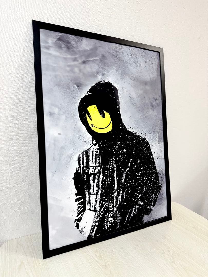 No.239フレーム付きキャンバスアート　バンクシー　バスキア　インテリア絵画