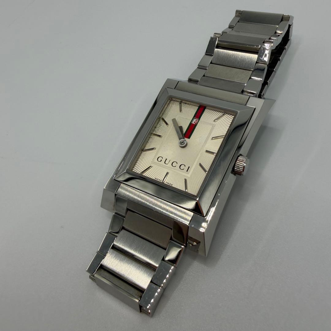 可動品 グッチ GUCCI 腕時計 111M スクエア メンズ シェリーライン