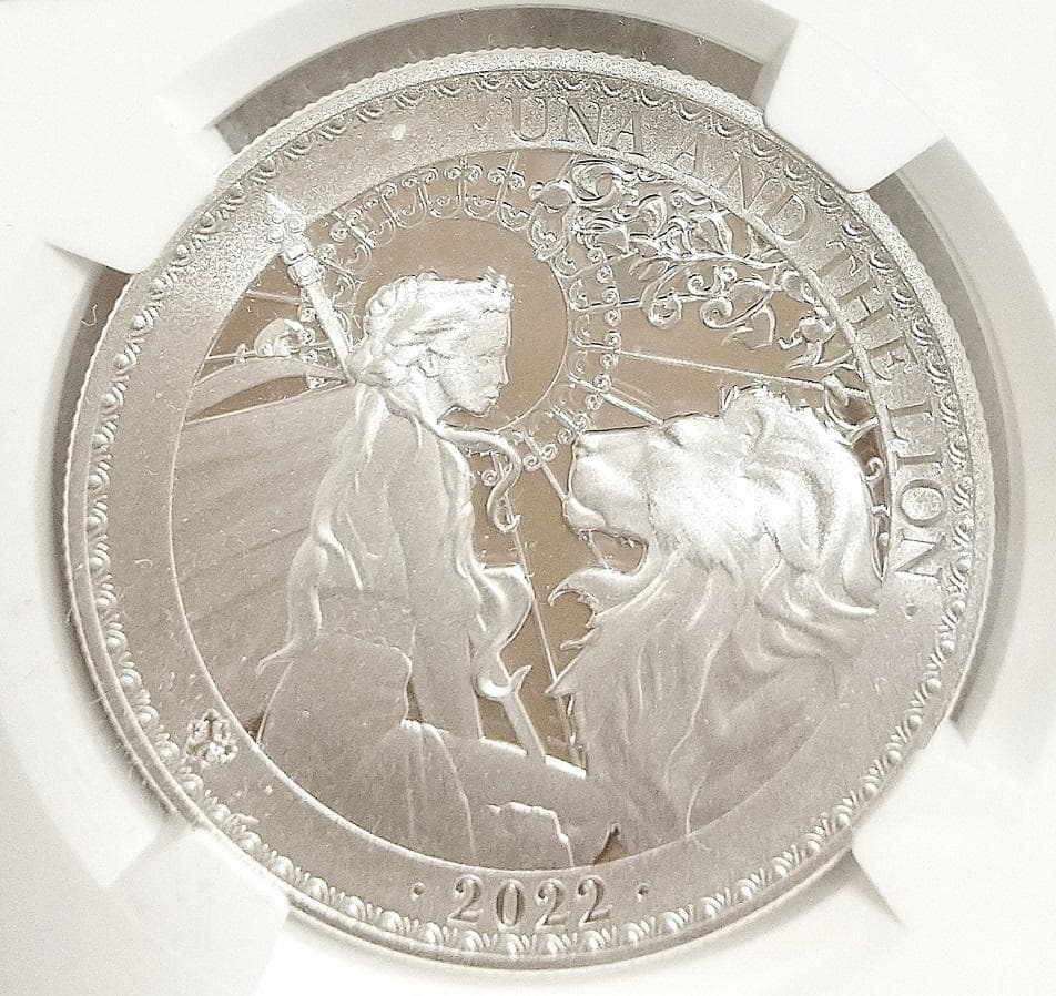 2022年 セントヘレナ ウナとライオン 1オンス プルーフ銀貨 PF69UC