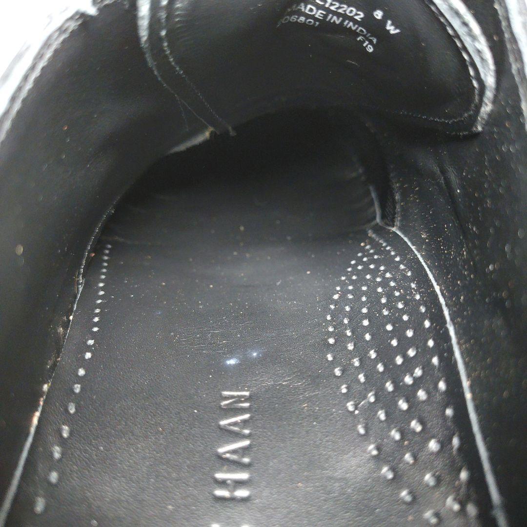 【人気デザイン】極美品 コールハーン【8w】ストレートチップ ビジカジ 本革 黒