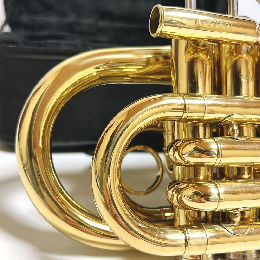 極美品】MINERVA MPT250L ポケットトランペット 管楽器 吹奏楽