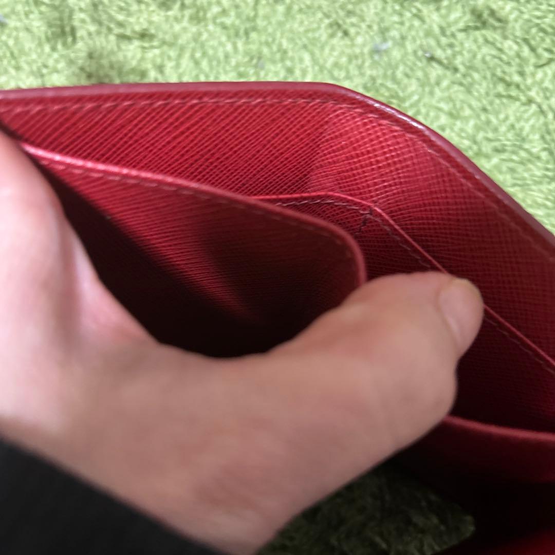 M*M様 PRADA 三つ折り財布 赤 サフィアーノレザー