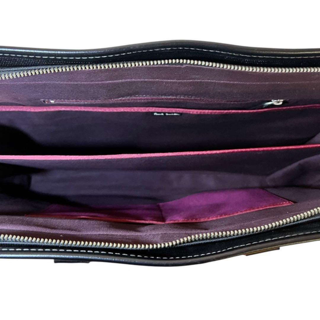 【美品】ポールスミス ジェーエルナイロン レザーコンビ　A4収納可　ブラック