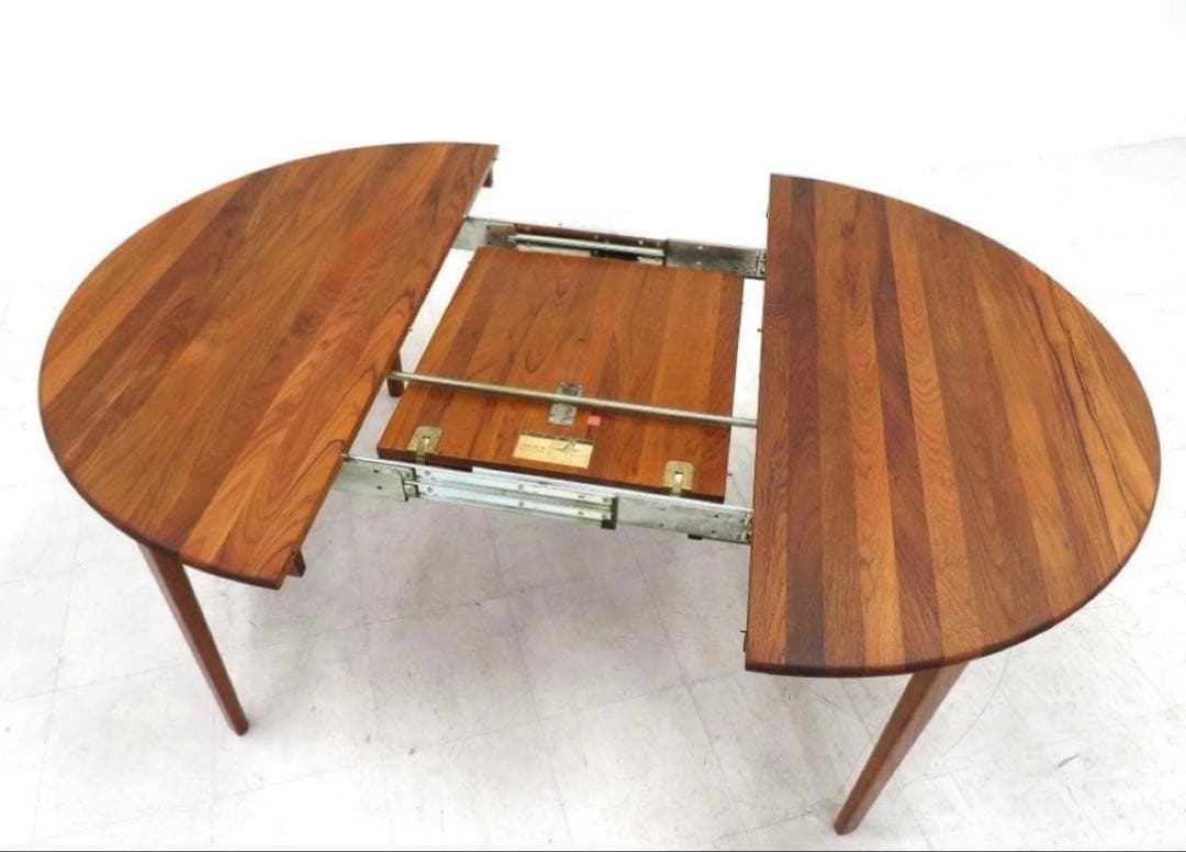 カンディハウス チーク材 無垢　伸長式ダイニングテーブル