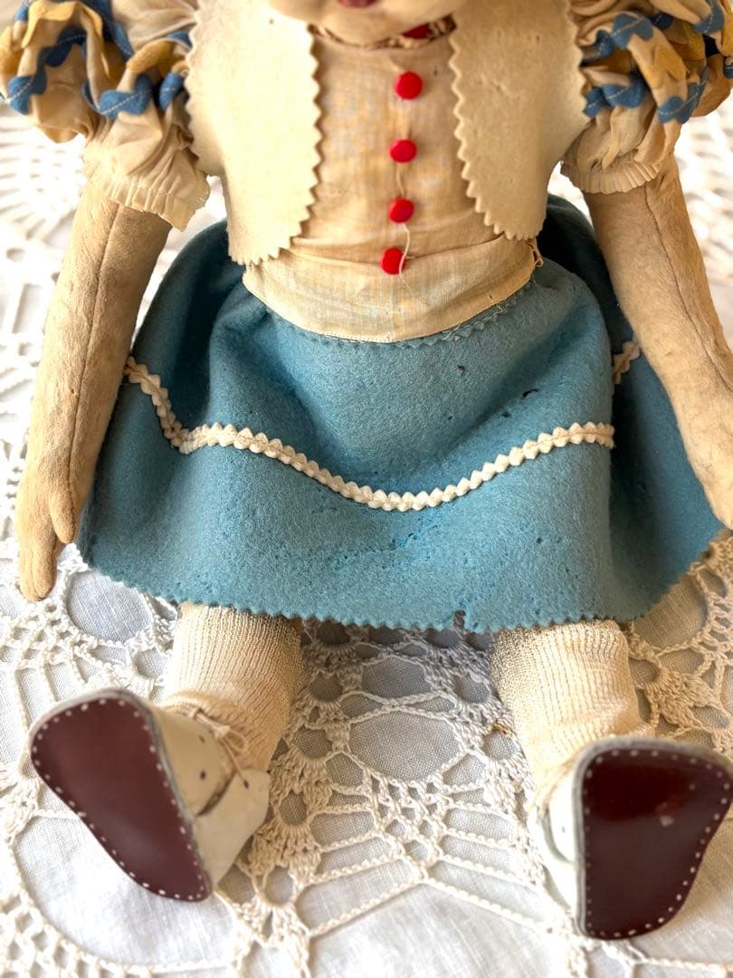 ♡ アンティーク 可愛い少女 オールド・レンチドール LENCI フェルト人形