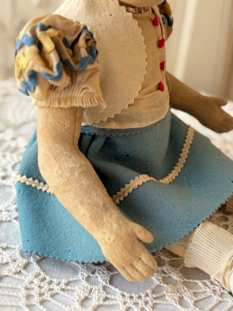 ♡ アンティーク 可愛い少女 オールド・レンチドール LENCI フェルト人形