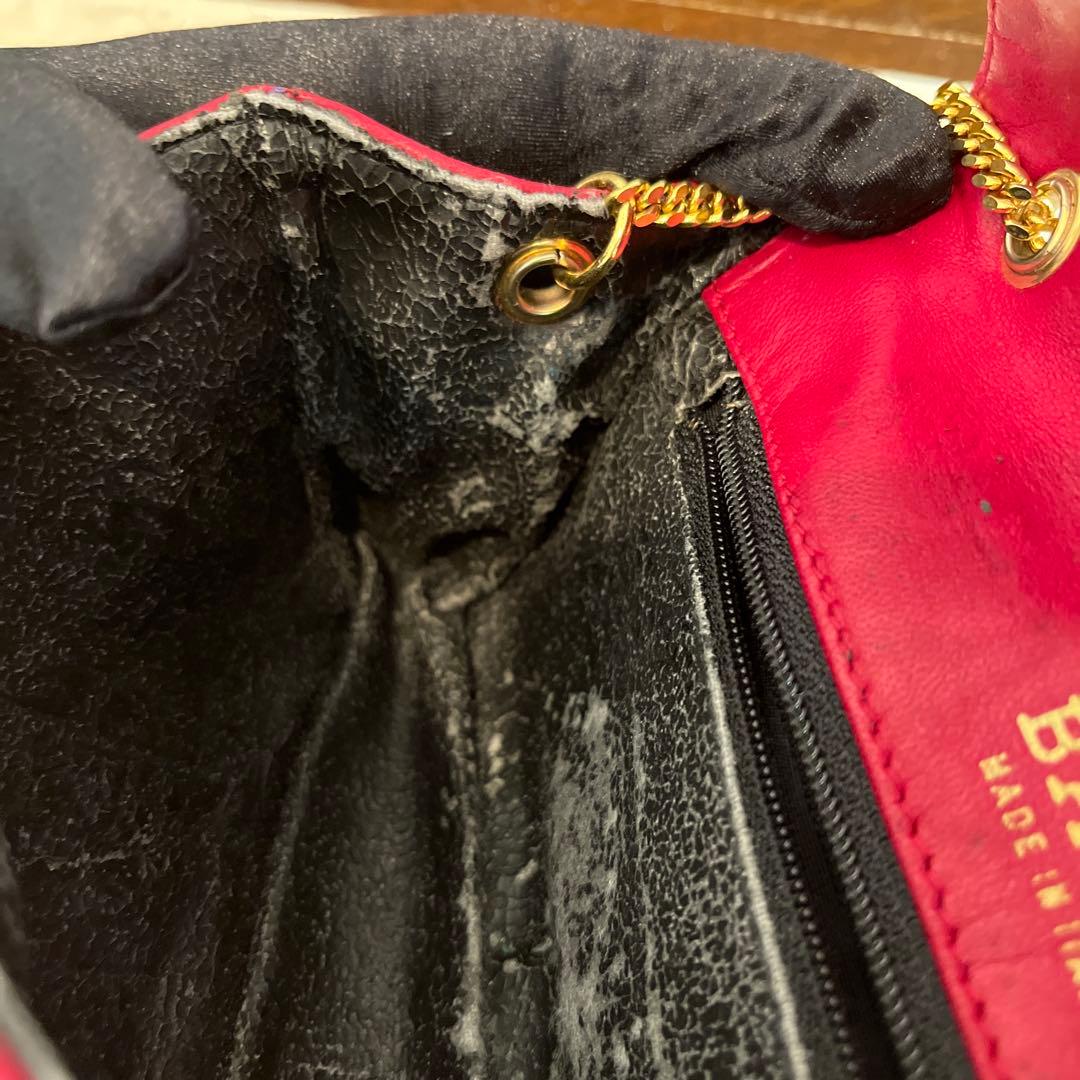 BALLY バリー ヴィンテージ キルティングショルダーバッグ ゴールドチェーン