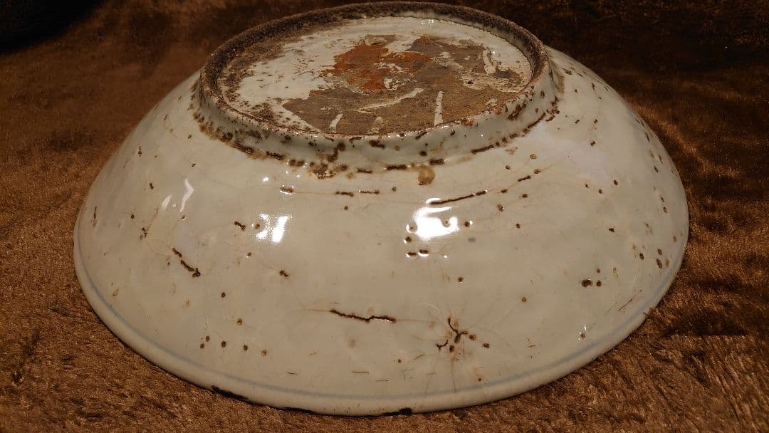 古染付　古玩　李朝　大皿　蔵出し　１客