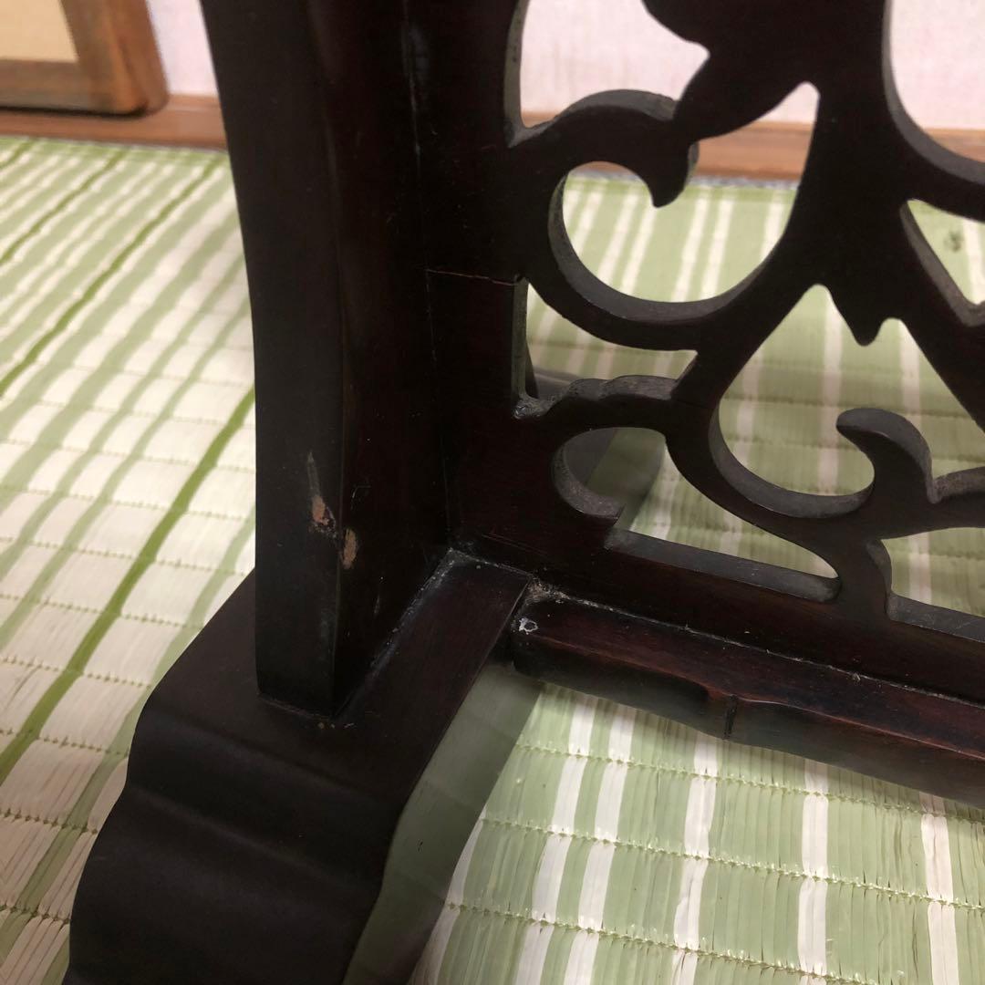 刀台　刀掛け　台座　飾り台　木製　刀立て　刀置き　模造刀置き　水牛の角置　唐木風