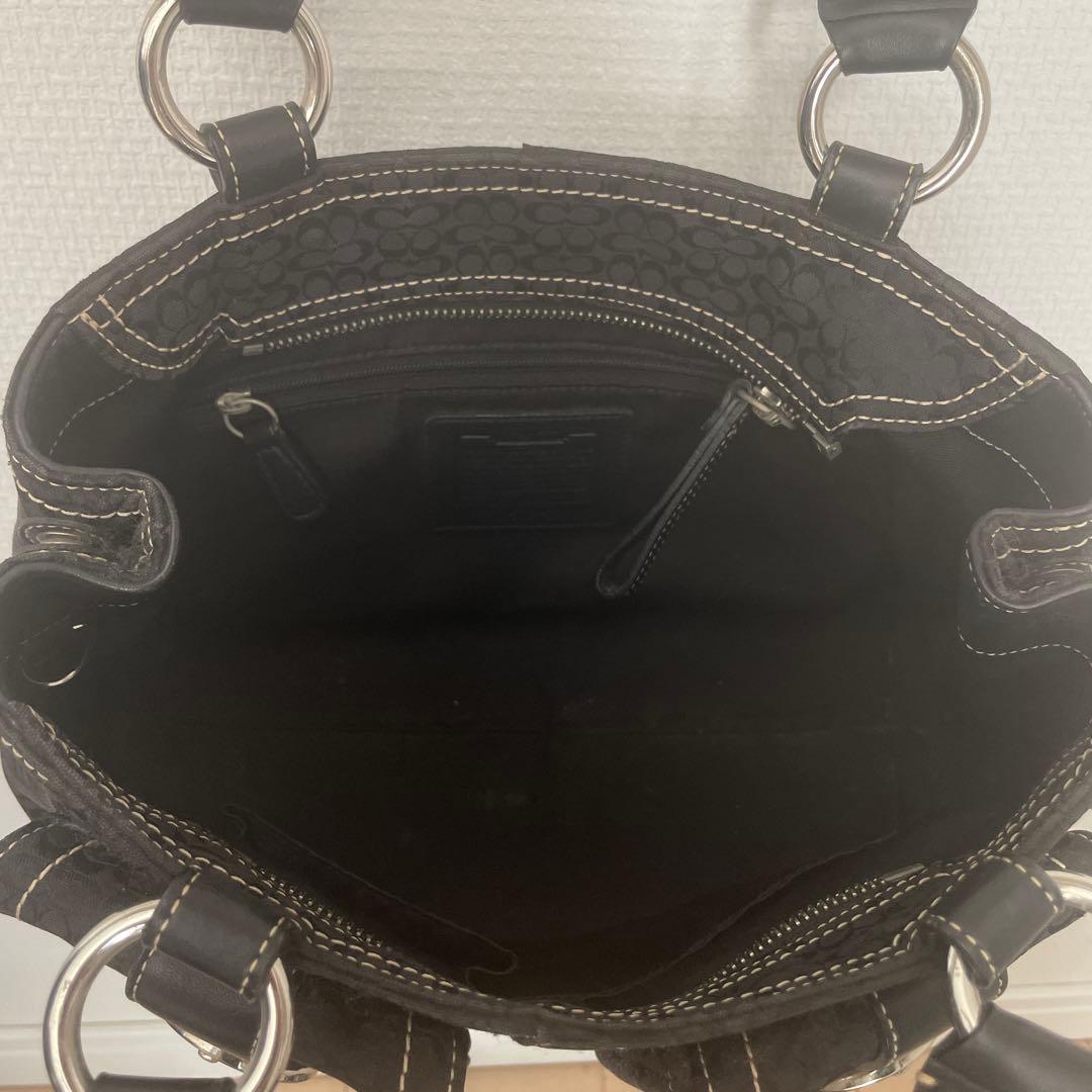 COACH コーチ シグネチャー ハンドバッグ 黒 ブラック