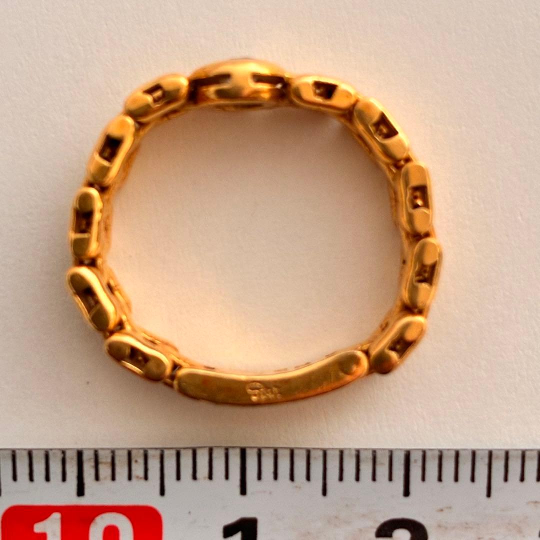 【金相場高騰中】スタージュエリー 0.17ctダイヤ付 Ｋ18チェーンリング６g