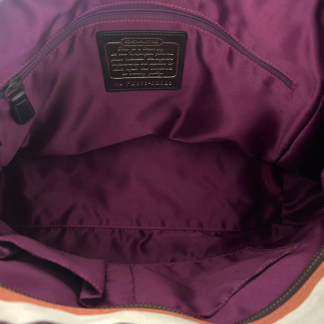 コーチ　トートバッグ　ハンドバック　レザー　ターンロック　A4収納可能　ブラウン