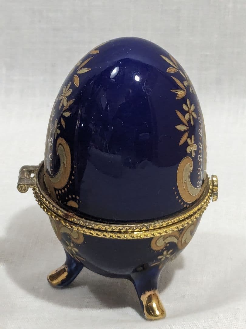 Meissen マイセン 卵型ジュエリーボックス 大·小 置物 オブジェ 陶器