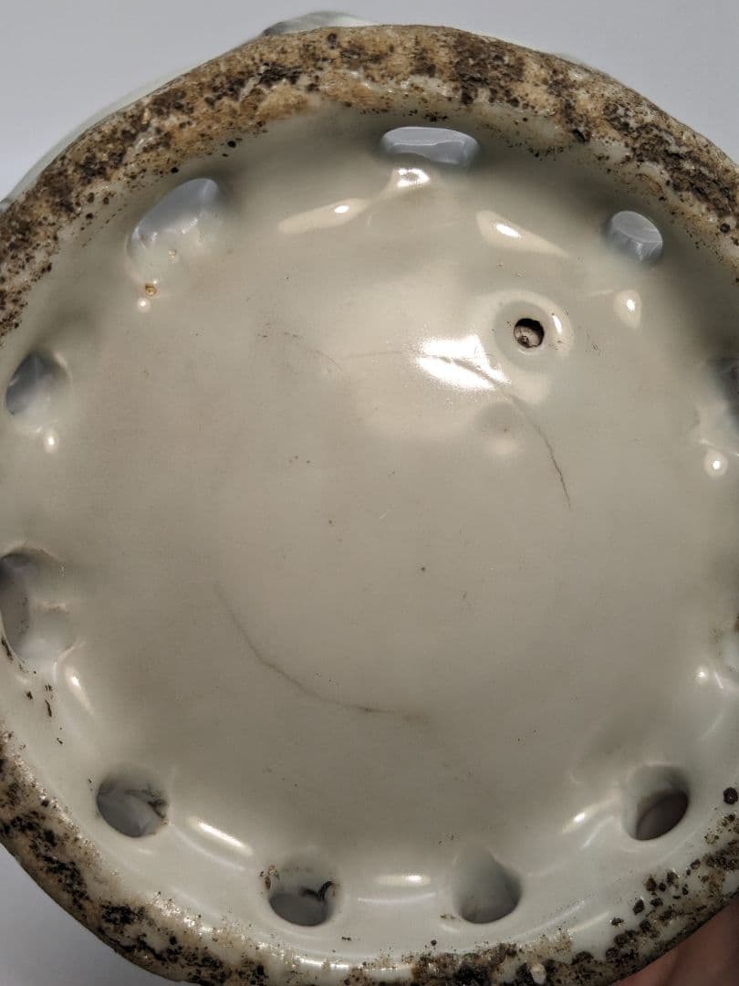 李朝 特大桃型水滴 辰砂青華彩 高麗白磁 染付 李氏朝鮮 書道具 水差 水