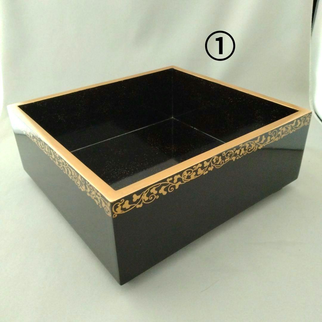 難あり　時代物　輪島塗　金蒔絵　重箱　二段重　家紋入　台付　木箱付