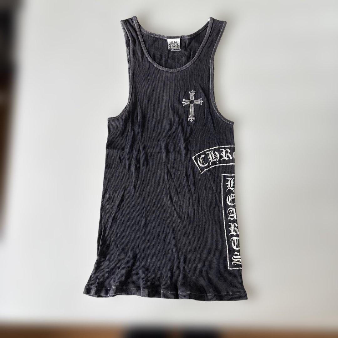 クロムハーツ ブラック　タンクトップ　訳あり クロムハーツ CHROME HEARTS タンクトップ ノースリーブ カットソー