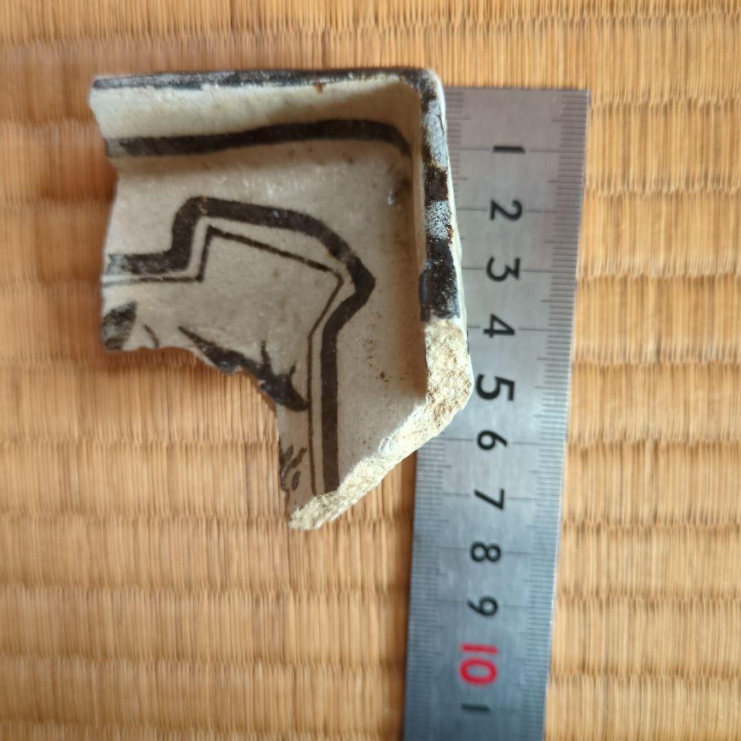 幾何学模様の陶器の破片 織部焼 織部 美濃 骨董品 古美術 志野