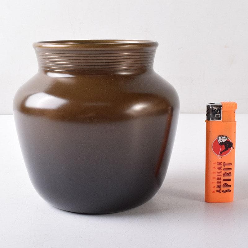 茶道具　釜師　川邊憲一(三代庄造)造　唐銅　口糸目　建水　共箱　N　R8397