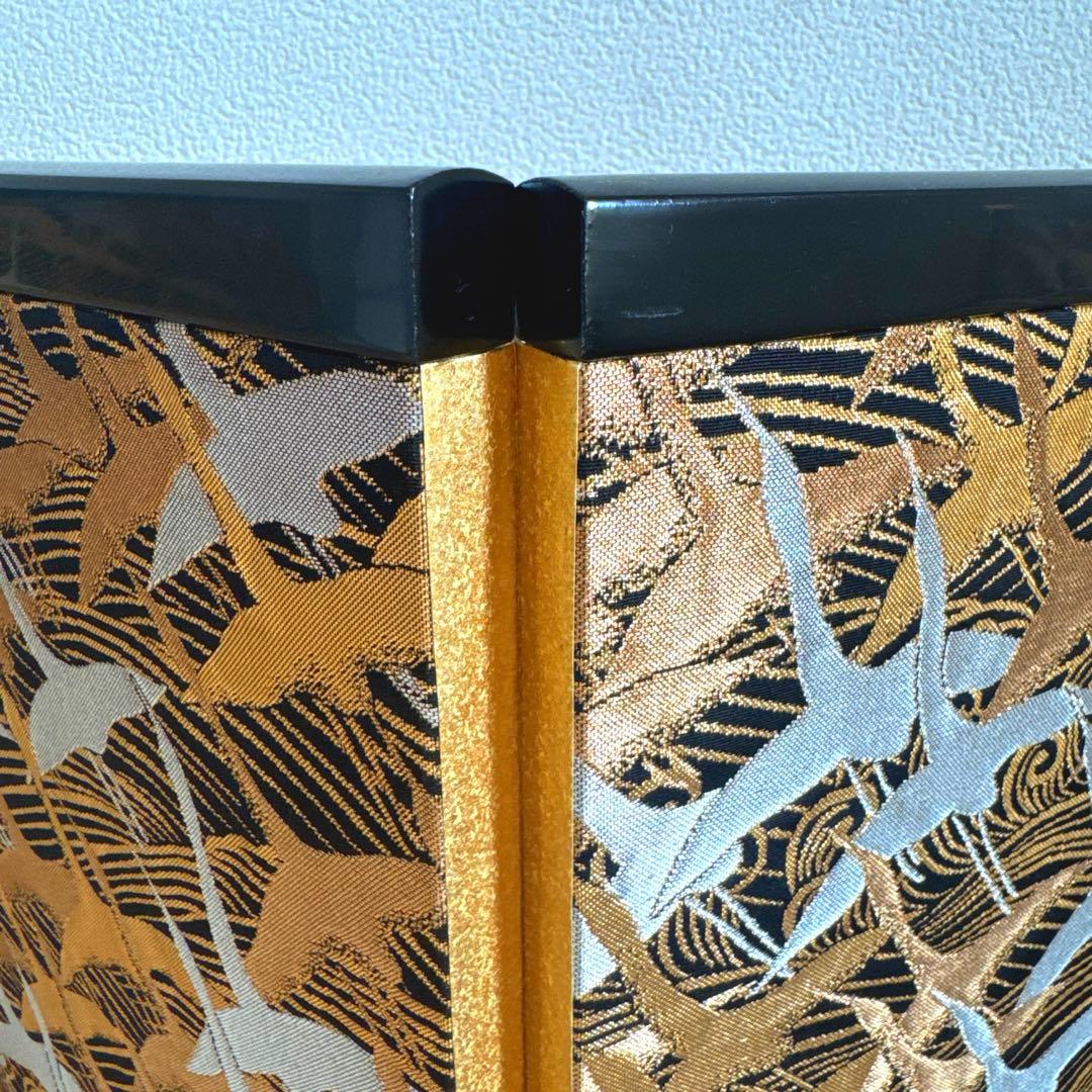 屏風 小屏風 琳派 青海波 群鶴図 京都 西陣織 和モダン