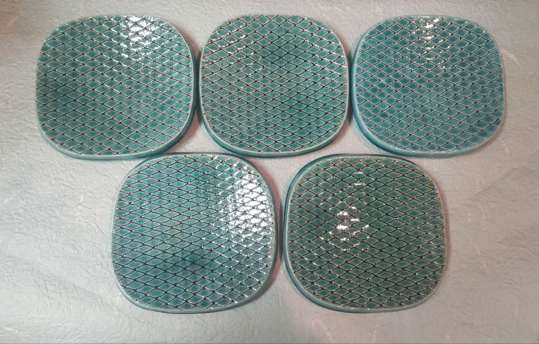 (511Z209)*陶芸 銘々皿 五客組 茶道具セット 水次 水指 懐石