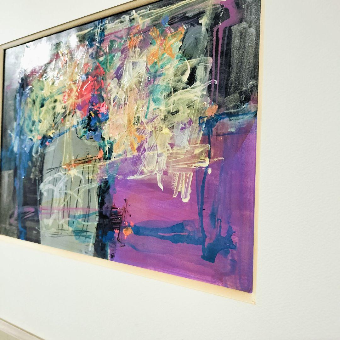 増島豊治　花(小)　額付　アクリルガッシュ　絵画　 原画　匿名配送