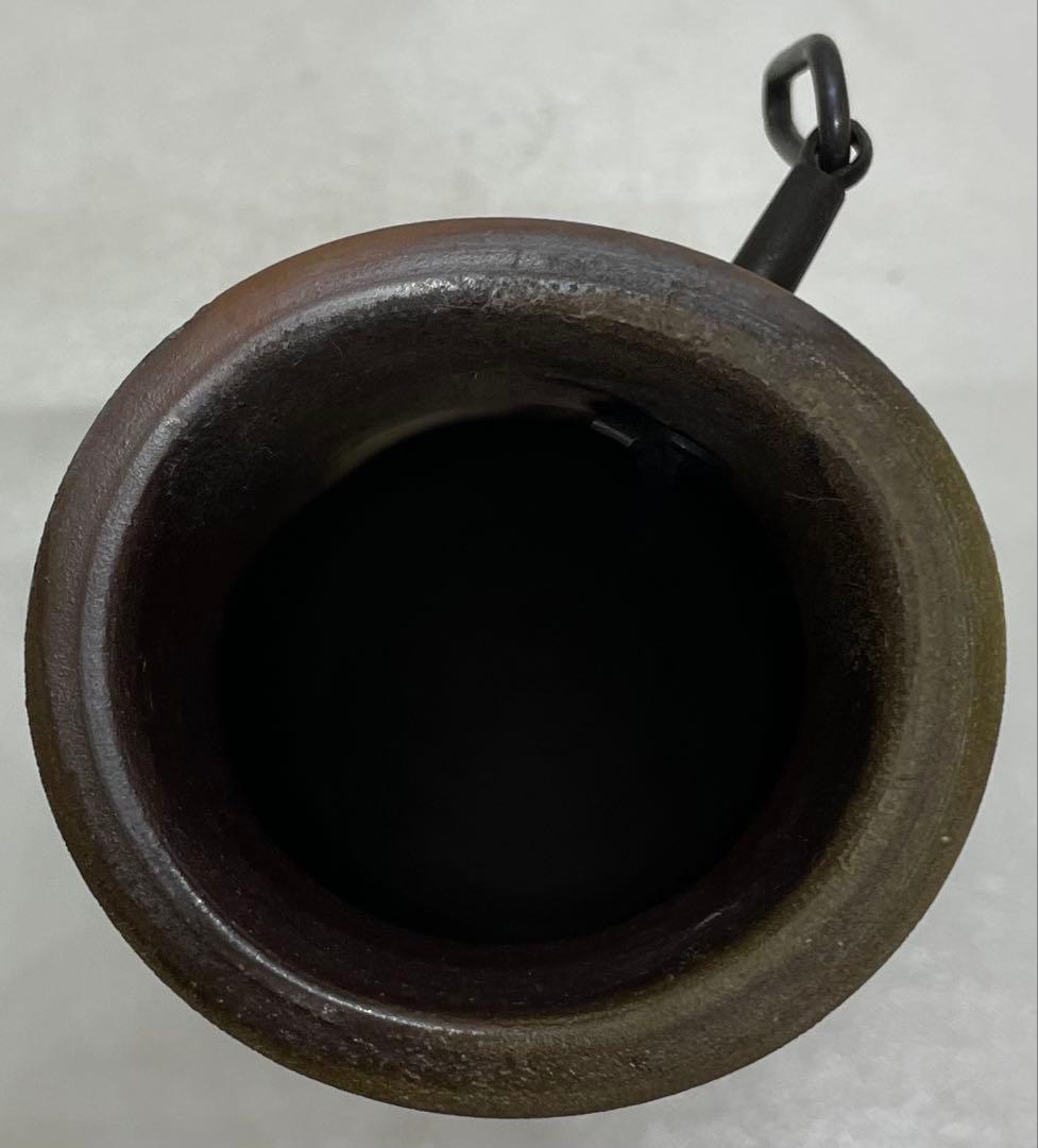 人間国宝 藤原雄 備前掛花入 共箱(四方桟盛蓋） f311