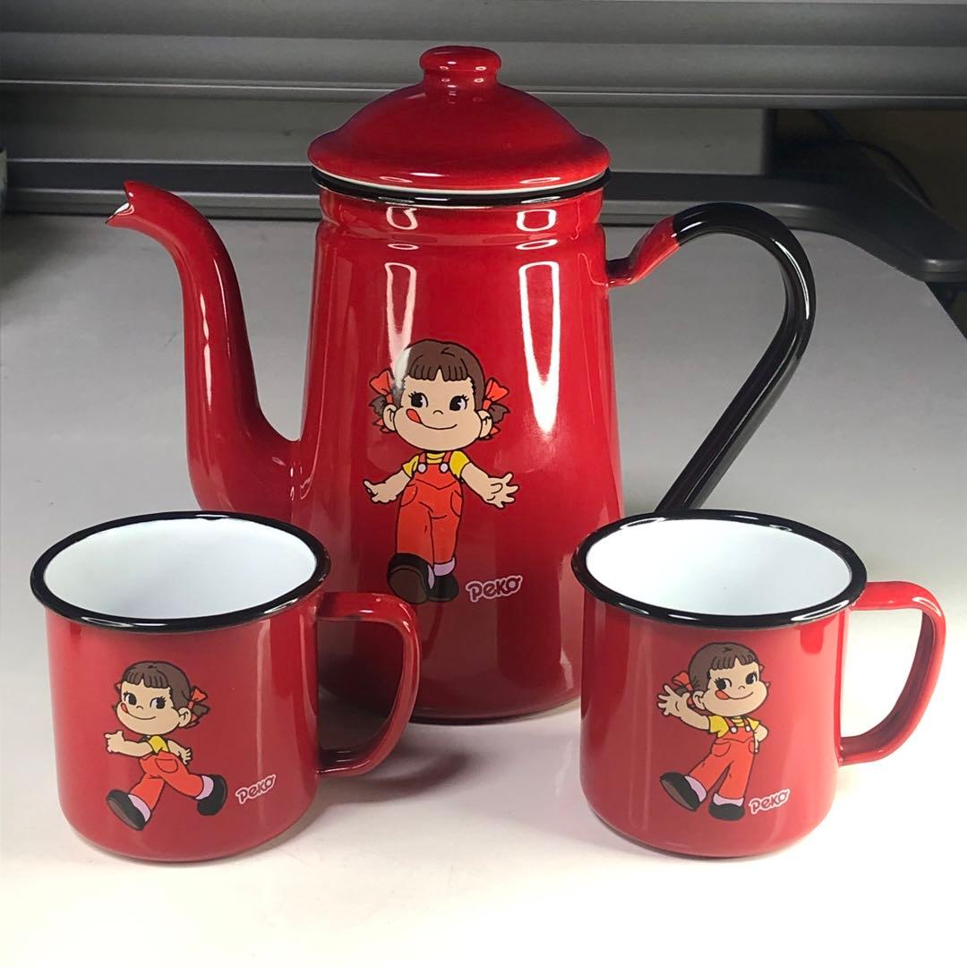 ペコちゃんのホーローポットとカップセット 楽天市場】ペコちゃん