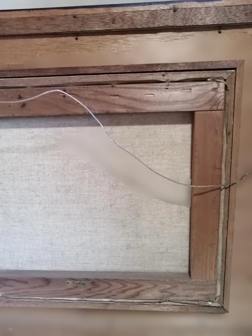 アルフレッド・シスレー「マルリー・ル・ロワの雪」油彩画プリント　額縁付き