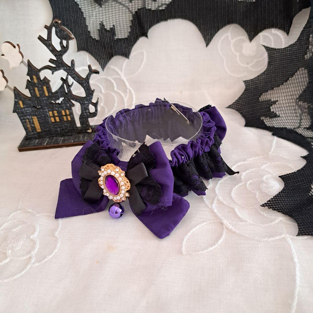 幅広シュシュ、紫陽花柄ピンク、わんちゃん猫ちゃん用