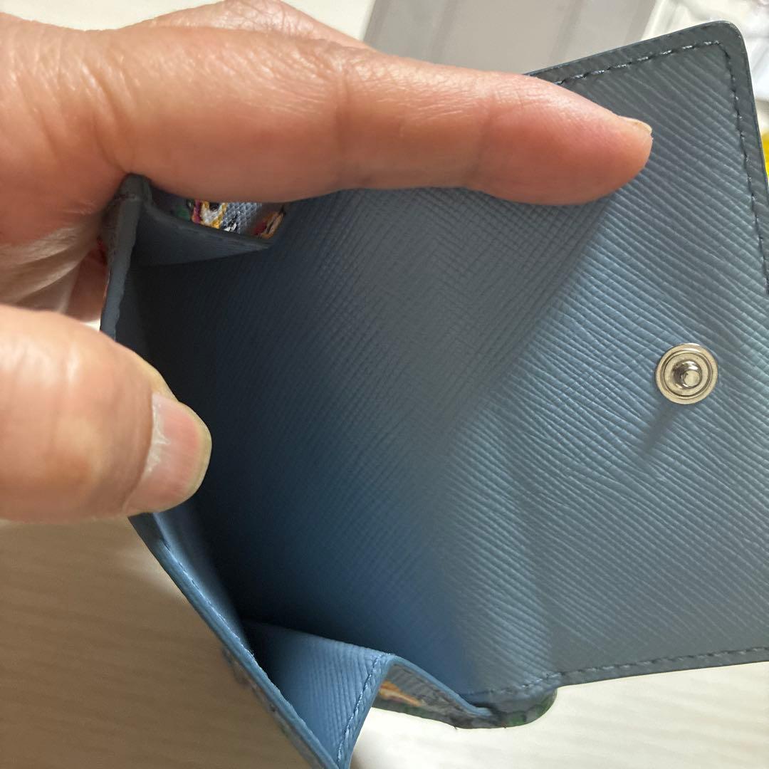 ✨美品✨】 プラダ 三角ロゴ ツバメ 二つ折り財布 ライトブルー RFID