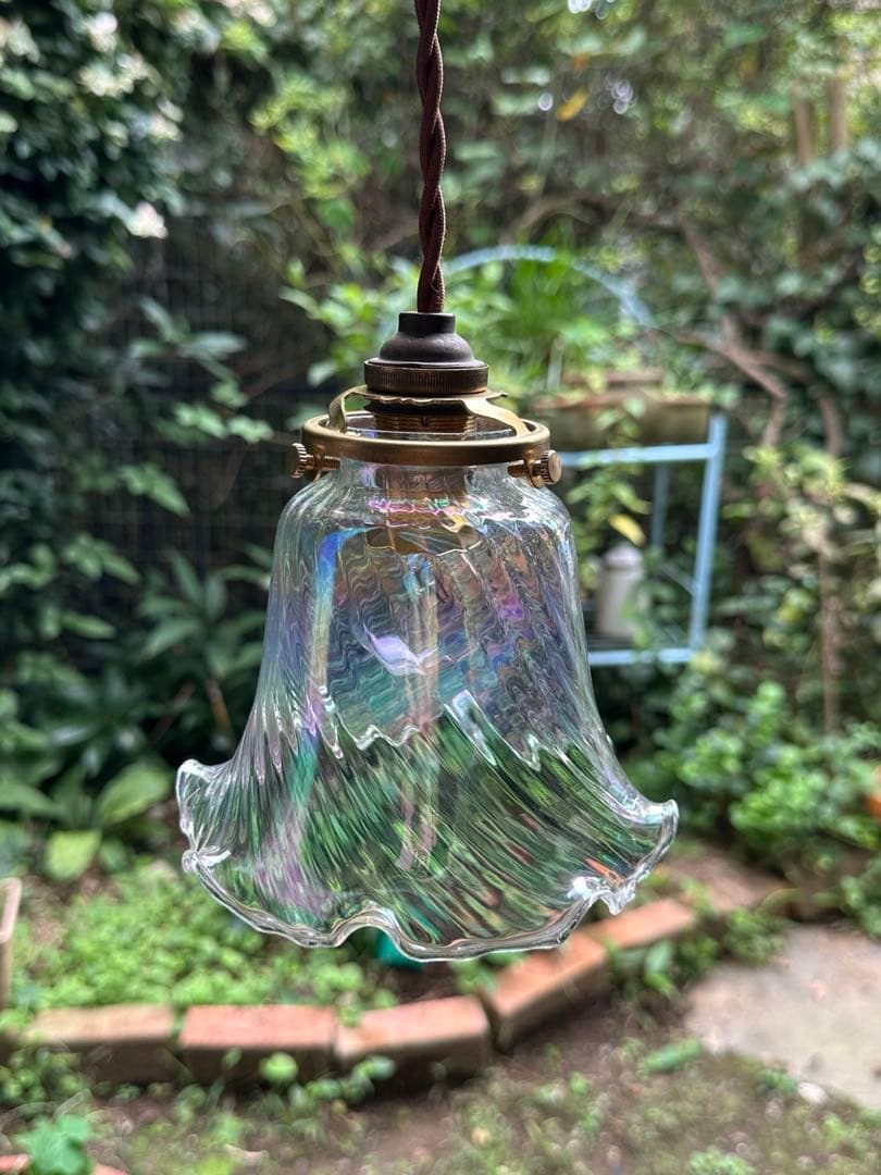 シャンデリア 1920年 フランス（紫と虹）アンティーク オパールセント