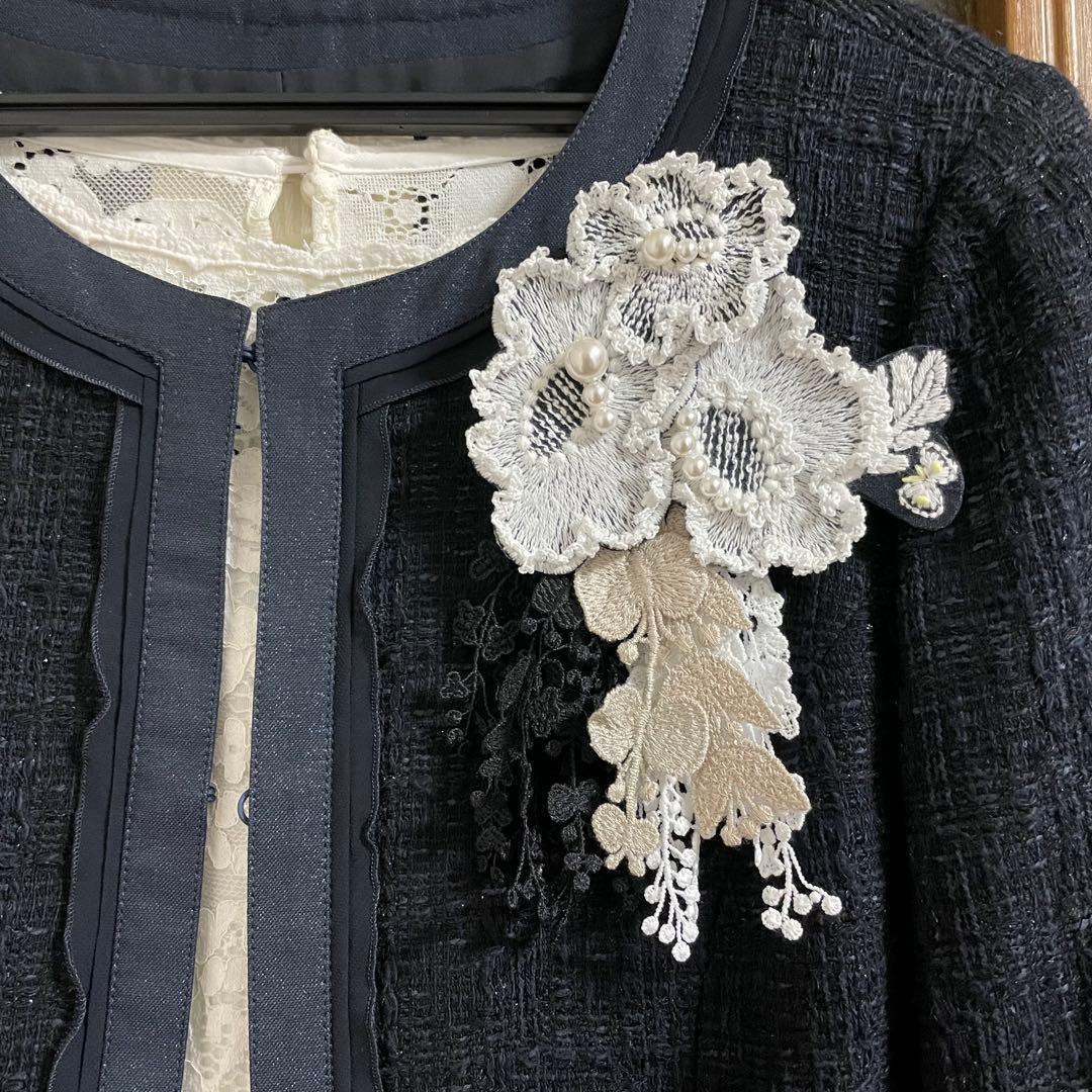 ミナペルホネン ハンドメイドブローチ＊華やかスマイルフラワー