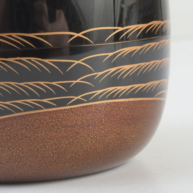 茶道具 漆塗 瑞雲造 老松蒔絵 平棗 共布共箱 V 9495 - メルカリ