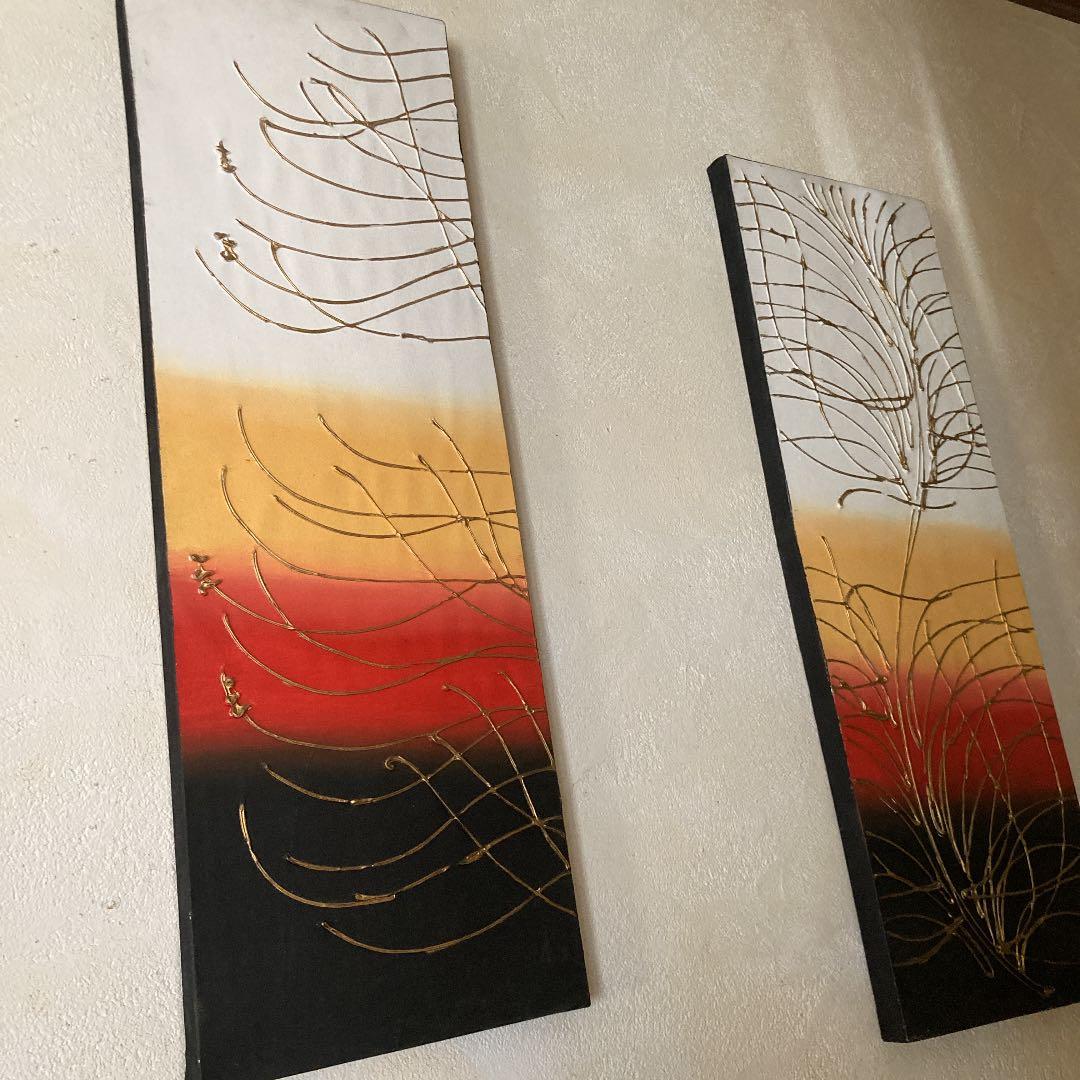 アート　3連　インテリア　開運　ハス　蓮　幸福