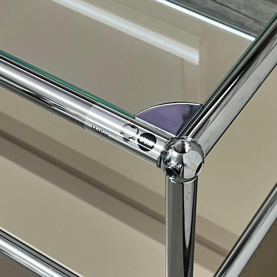 ☆正規品☆USMハラー 1列2段 ガラス天板、ベージュ色｜