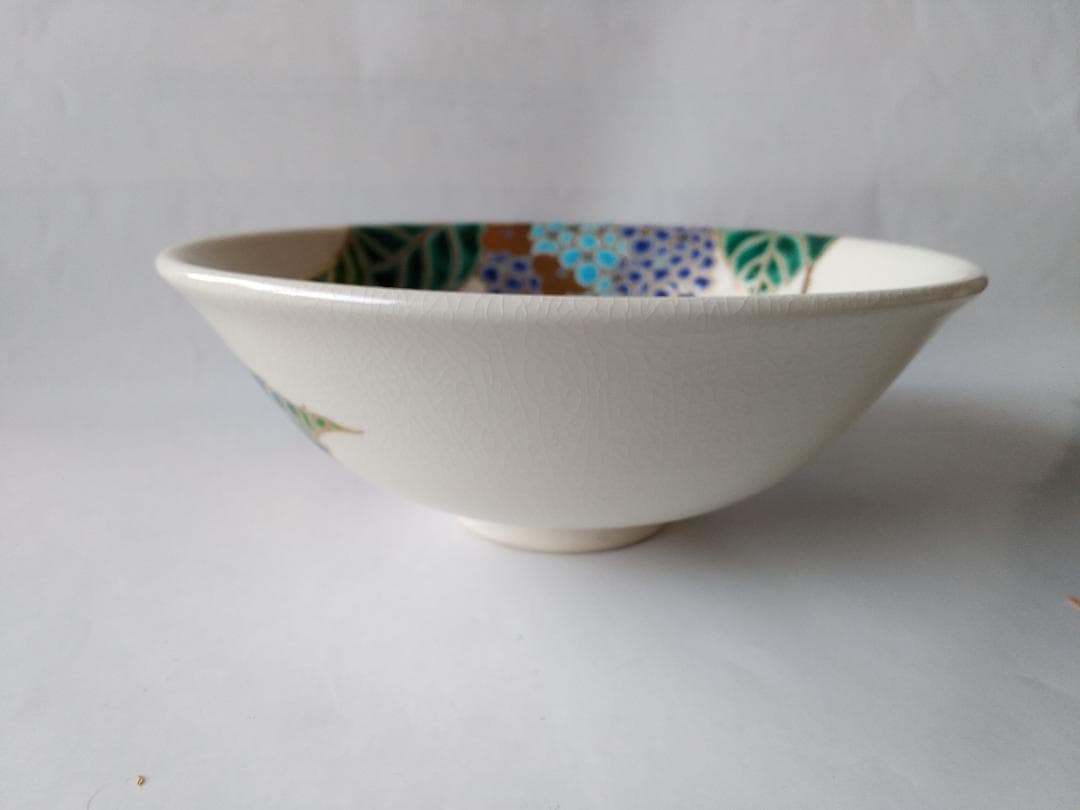 御室窯仁清紫陽花平茶碗共箱共布茶道具茶器抹茶碗新品未使用品|mercari