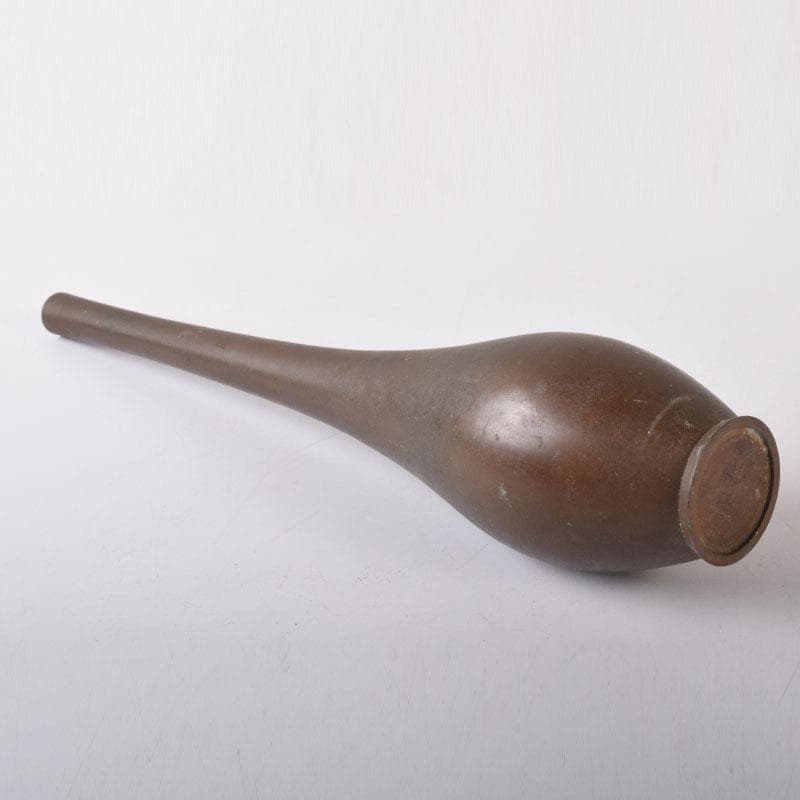 平安 秦蔵六造 古銅 鶴首花入 花瓶 M R7907