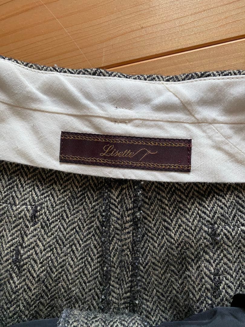 【美品】Lisetteリゼッタ　ヘリンボーンパンツ　ノアール