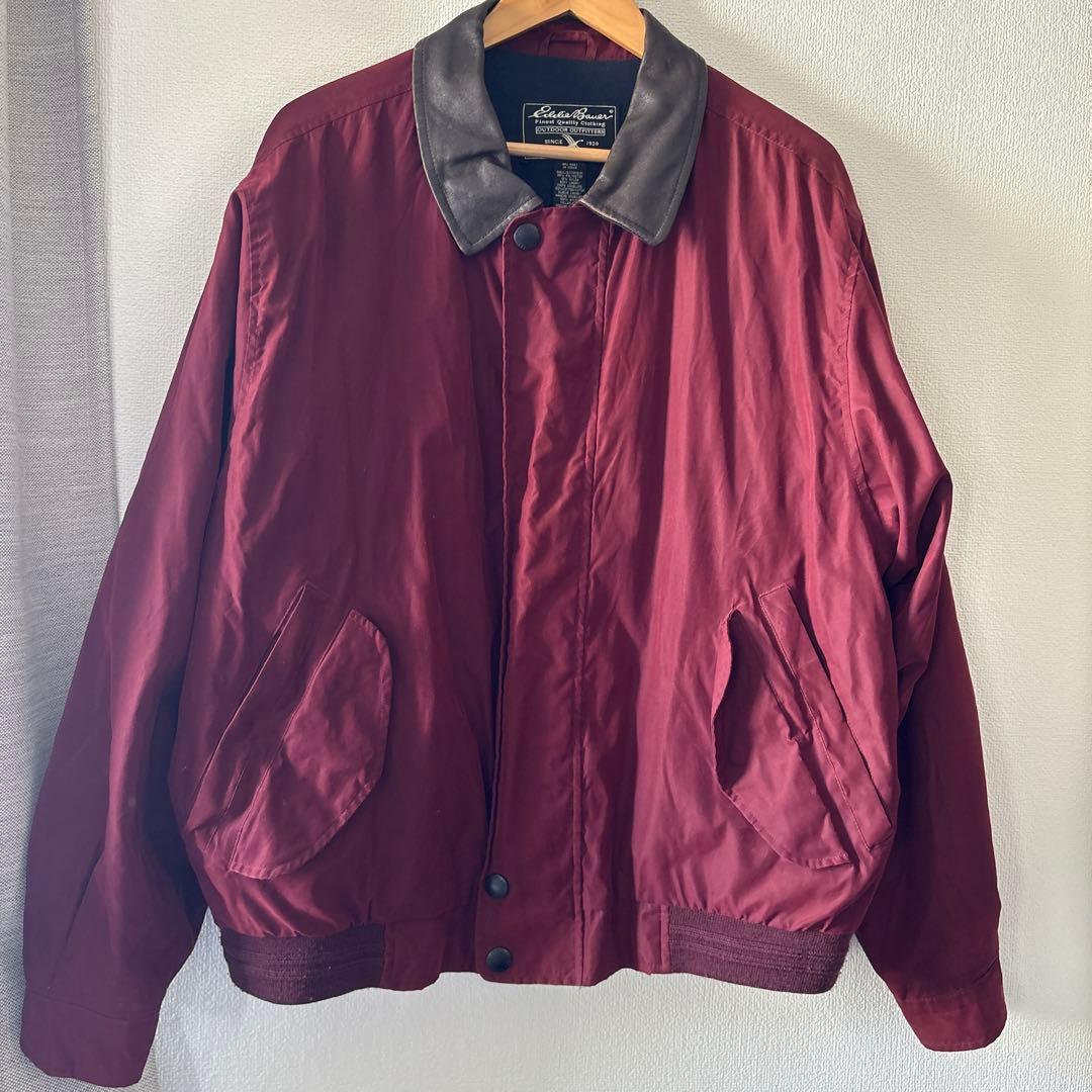 エディーバウアー　襟レザー　ブルゾン Eddie Bauer（エディーバウアー） 古着 Eddie Bauer LEGEND スイング