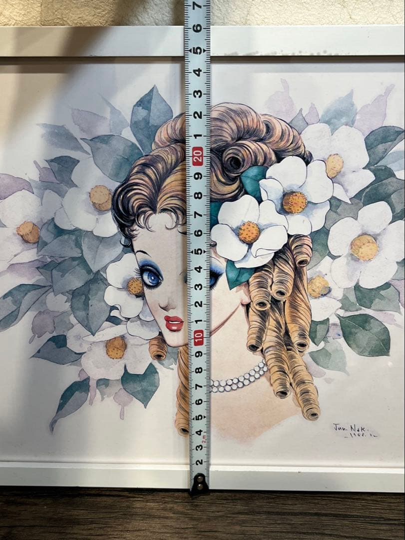 送料込み】中村淳一 1958年 昭和レトロ 漫画 額縁付き イラスト画